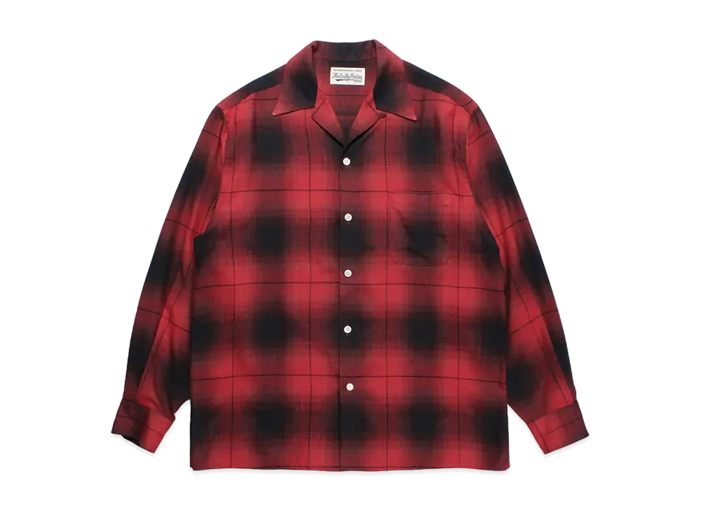 WACKO MARIA Check Open Collar Shirt "Red"