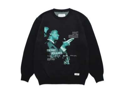 WACKO MARIA BLUE NOTE Jacquard Knit Sweater "Black"