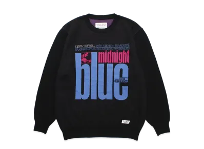 WACKO MARIA BLUE NOTE Jacquard Knit Sweater "Black"