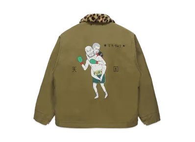 WACKO MARIA Leopard Boa Deck Jacket "Khaki"