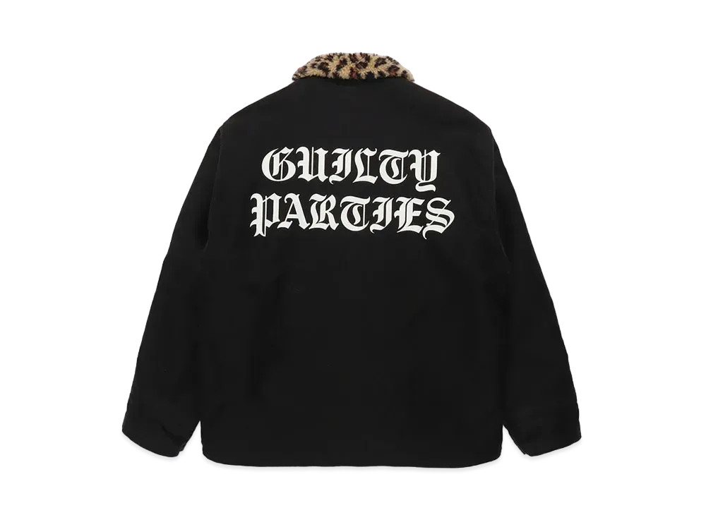 WACKO MARIA Leopard Boa Deck Jacket "Black"