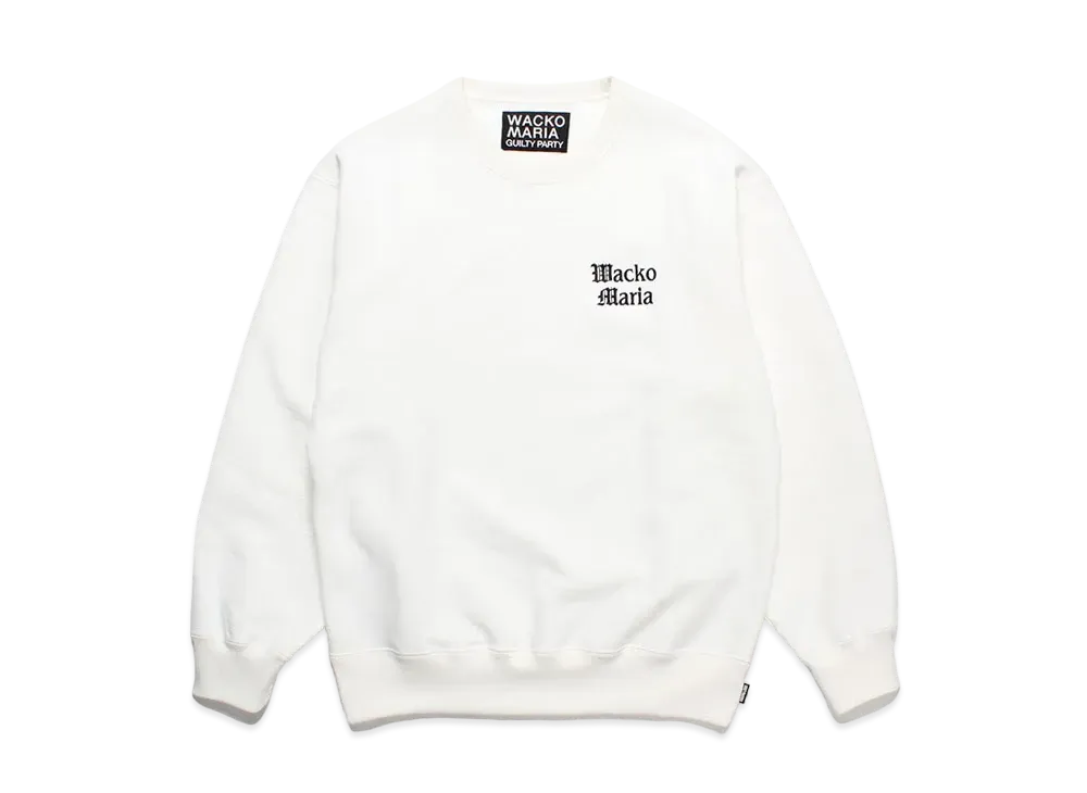 WACKO MARIA Heavy Weight Crew Neck Sweat Shirt "White"