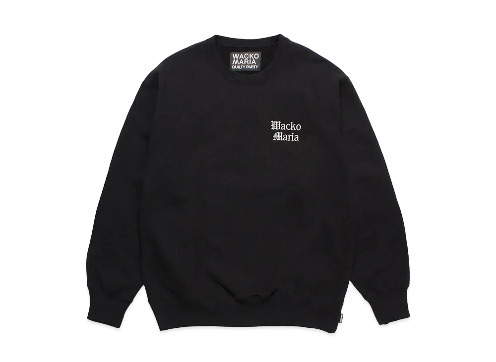 WACKO MARIA Heavy Weight Crew Neck Sweat Shirt "Black"