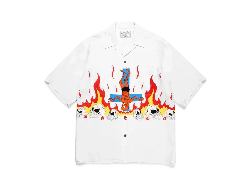 WACKO MARIA x neckface / Hawaiian Shirt "White"