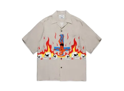 WACKO MARIA x neckface / Hawaiian Shirt "Beige"