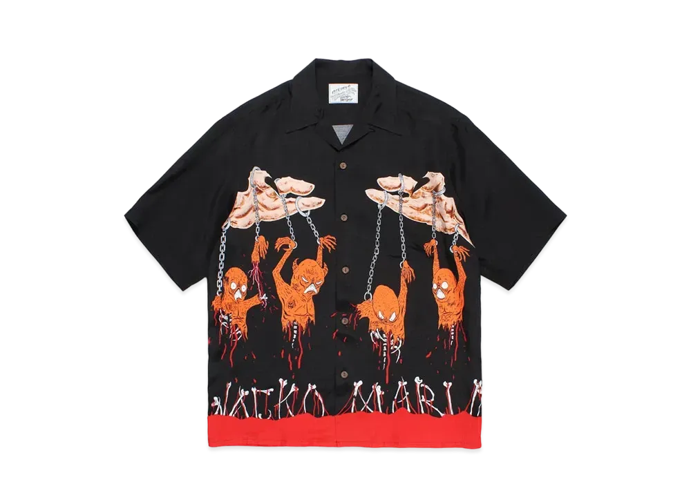 WACKO MARIA x neckface / Hawaiian Shirt "Black"