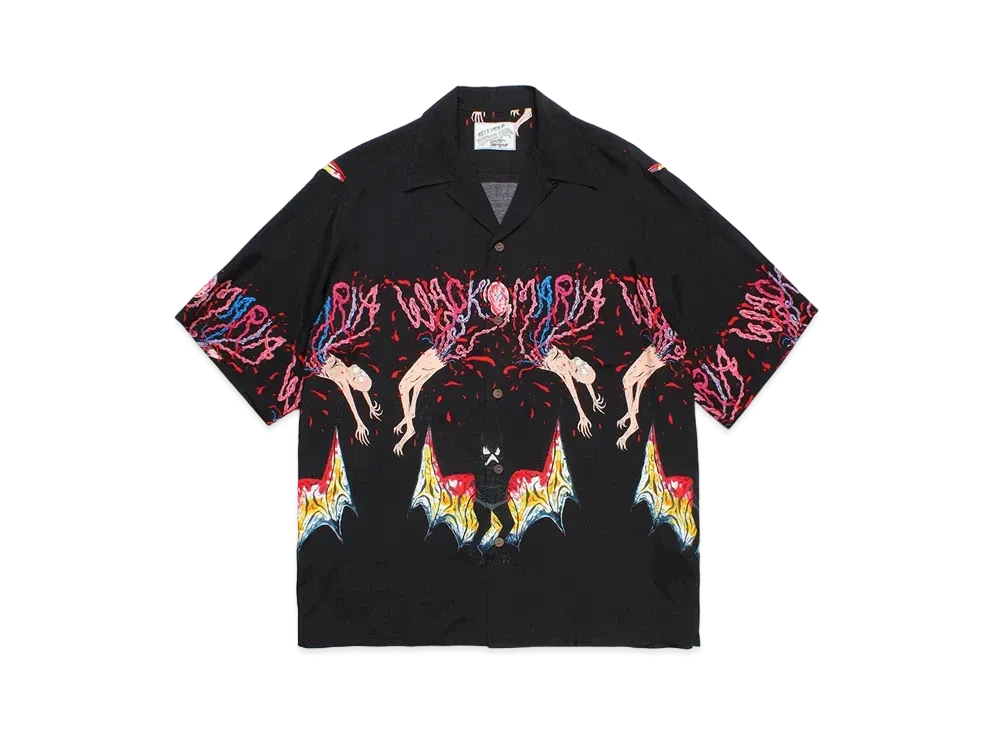 WACKO MARIA x neckface / Hawaiian Shirt "Black"