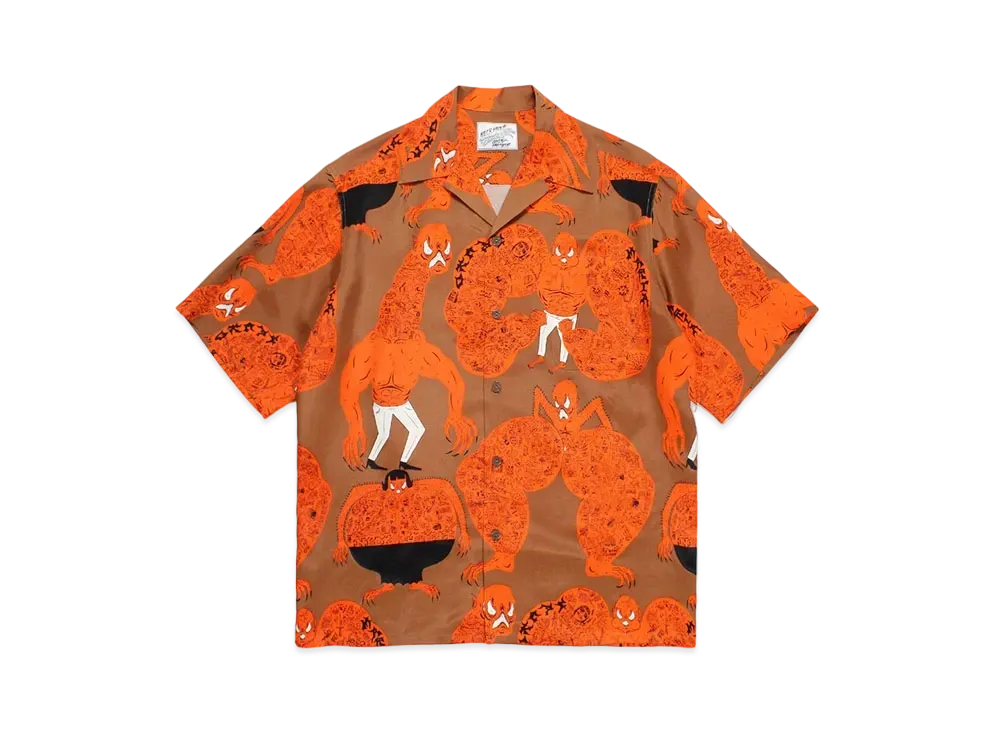 WACKO MARIA x neckface / Hawaiian Shirt "Brown"