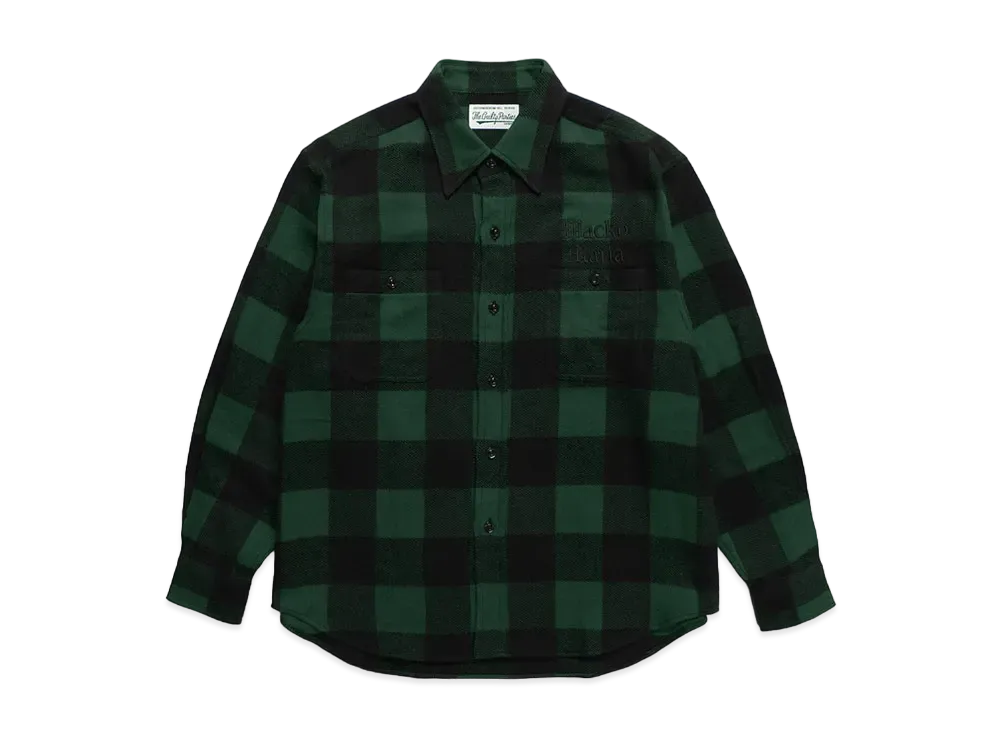 WACKO MARIA Block Check Flannel Shirt "Green"