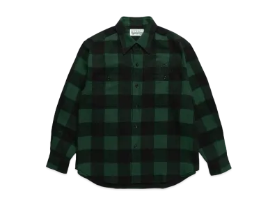 WACKO MARIA Block Check Flannel Shirt "Green"