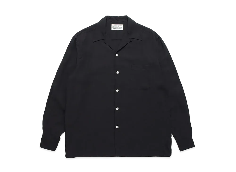 WACKO MARIA 50's Open Collar Shirt "Black"