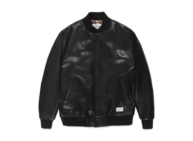 WACKO MARIA Leather Varsity Jacket "Black"