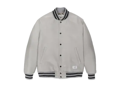 WACKO MARIA Leather Varsity Jacket "Gray"