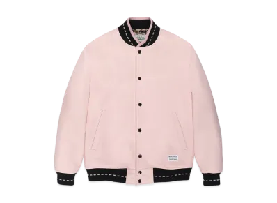 WACKO MARIA Leather Varsity Jacket "Pink"