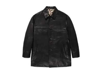 WACKO MARIA Leather Car Coat "Black"