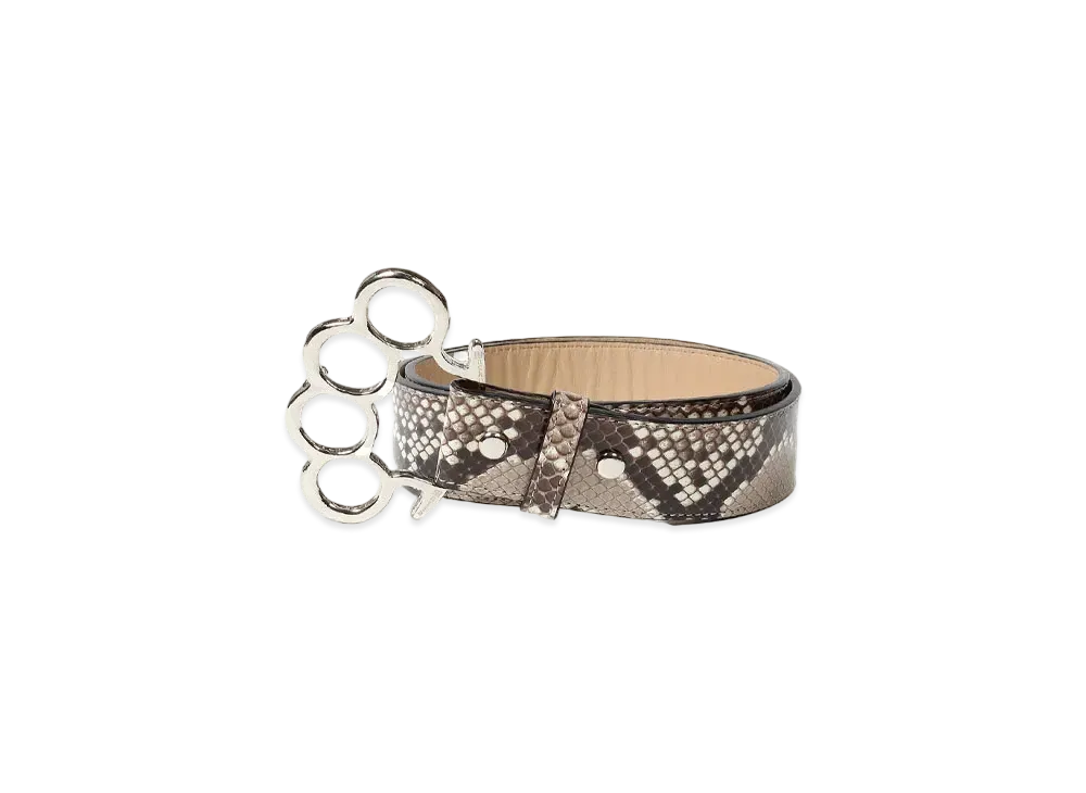 WACKO MARIA Johnny / Leather Belt "White-Silver"