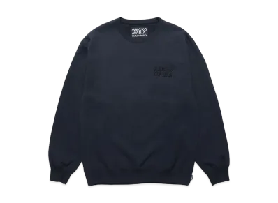 WACKO MARIA Heavy Weight Crew Neck Sweat Shirt "Navy"