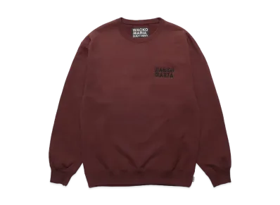 WACKO MARIA Heavy Weight Crew Neck Sweat Shirt "Burgundy"