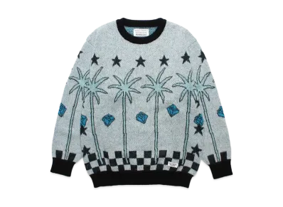 WACKO MARIA 世界平和プロジェクト / Jacquard Mohair Knit Sweater "White"