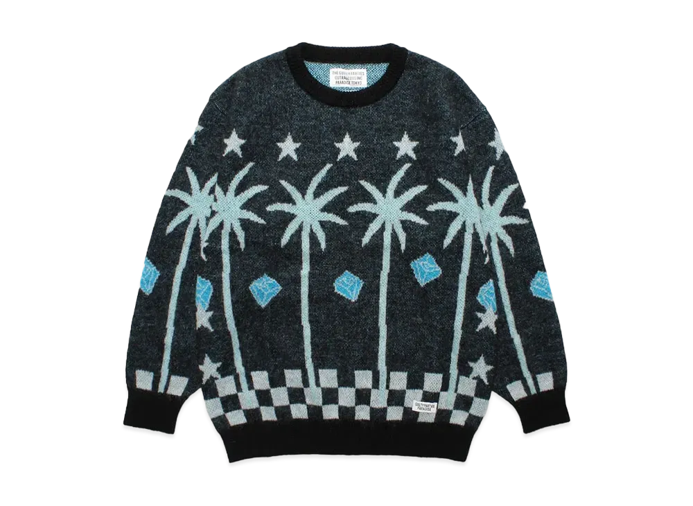 WACKO MARIA 世界平和プロジェクト / Jacquard Mohair Knit Sweater "Black"