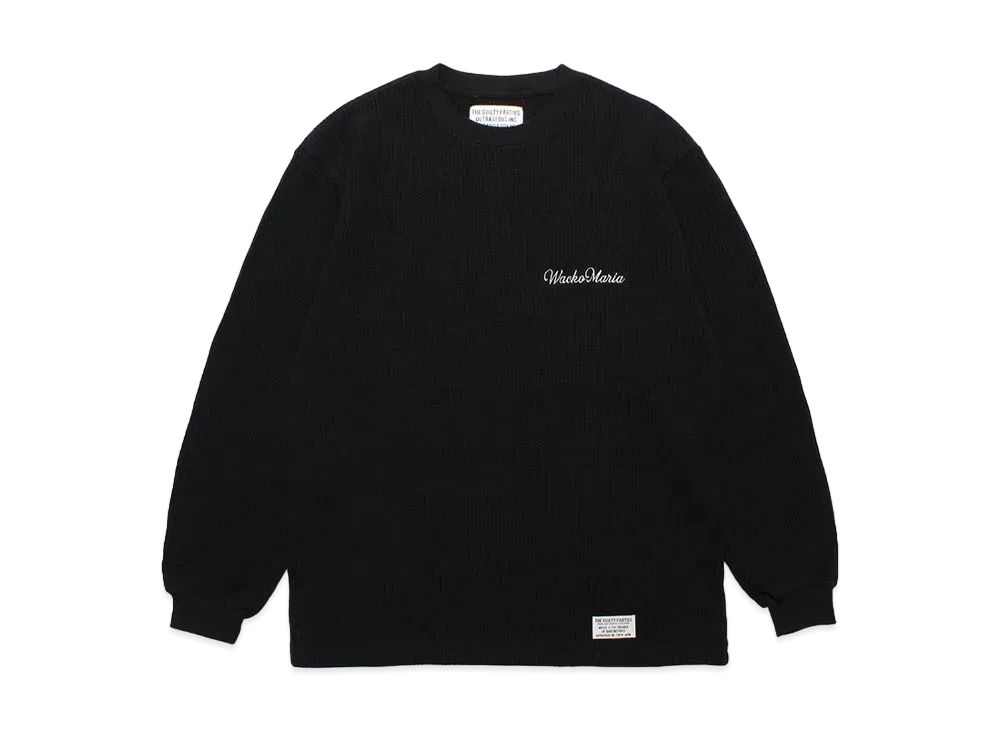 WACKO MARIA Thermal Crew Neck Shirt "Black"
