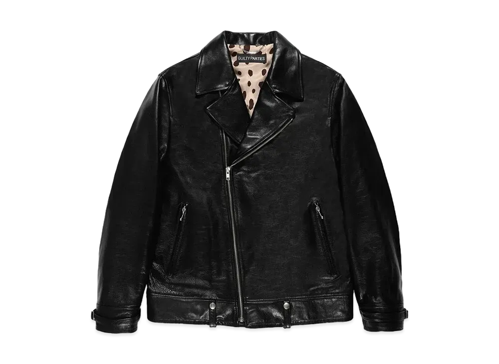 WACKO MARIA Cowhide Leather Double Riders Jacket "Black"
