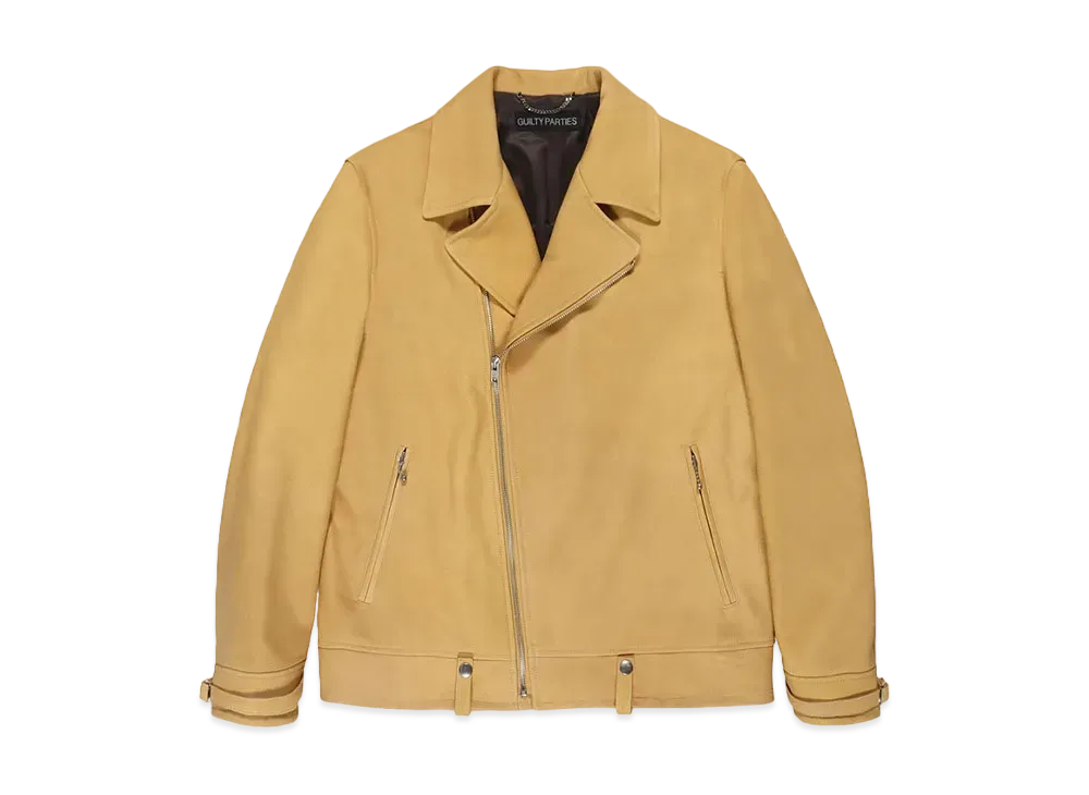 WACKO MARIA Nubuck Leather Double Riders Jacket "Camel"