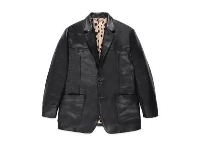WACKO MARIA Sheep Skin Leather Westerin Single Breasted Jacket "Black"
