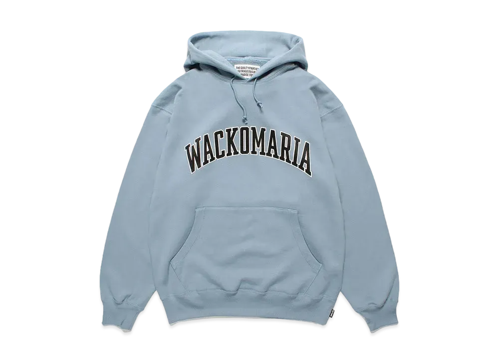 WACKO MARIA Middle Weight Pullover Hooded Sweat Shirt "Blue"