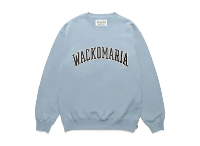 WACKO MARIA Middle Weight Crew Neck Sweat Shirt "Blue"