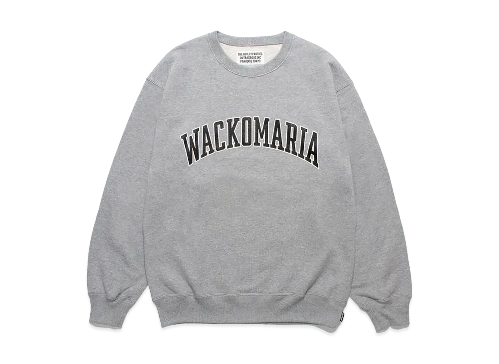WACKO MARIA Middle Weight Crew Neck Sweat Shirt "Gray"