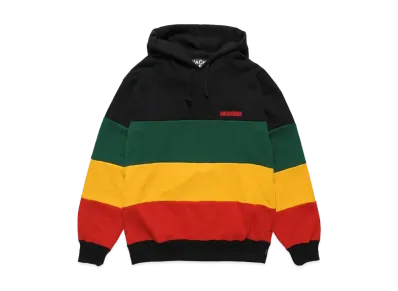 WACKO MARIA Striped Heavy Weight Hooded Sweat Shirt "Black"