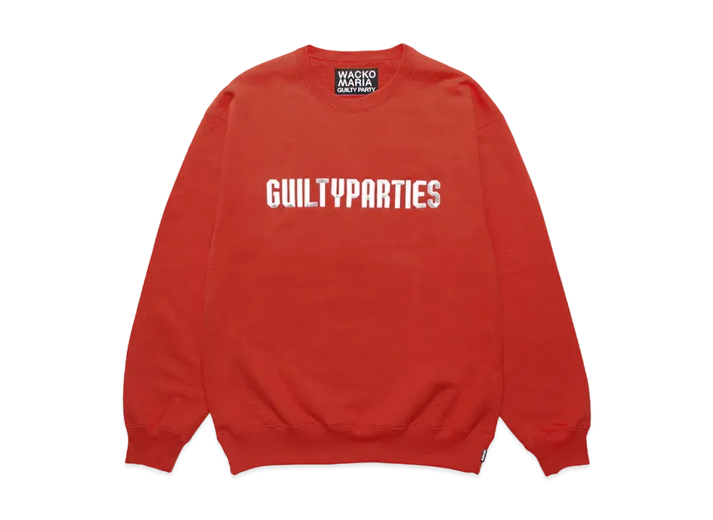 WACKO MARIA Heavy Weight Crew Neck Sweat Shirt "Red"