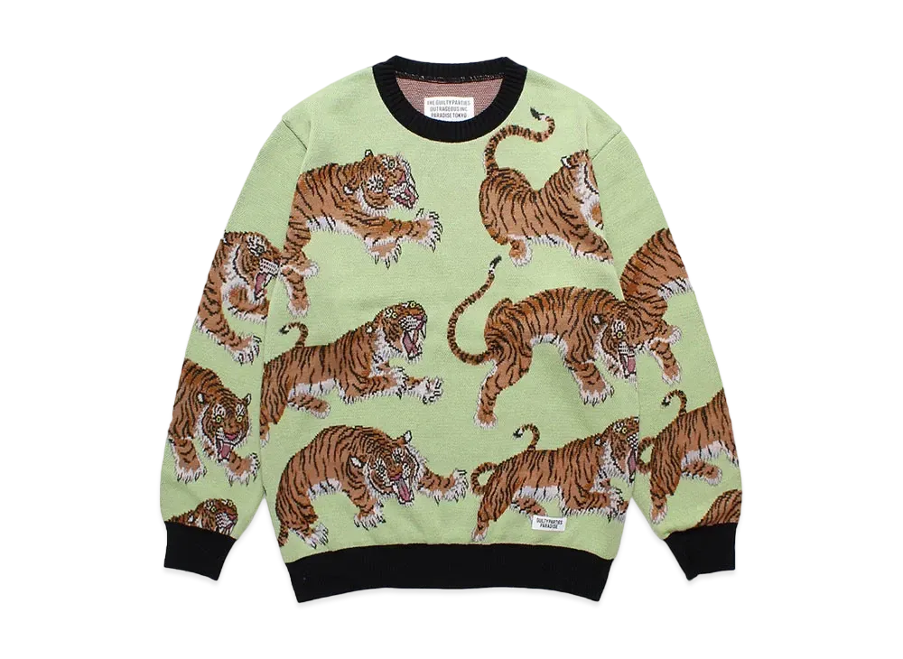 WACKO MARIA Tim Lehi / Jacquard Knit Sweater "Light Green"