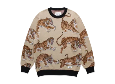 WACKO MARIA Tim Lehi / Jacquard Knit Sweater "Beige"