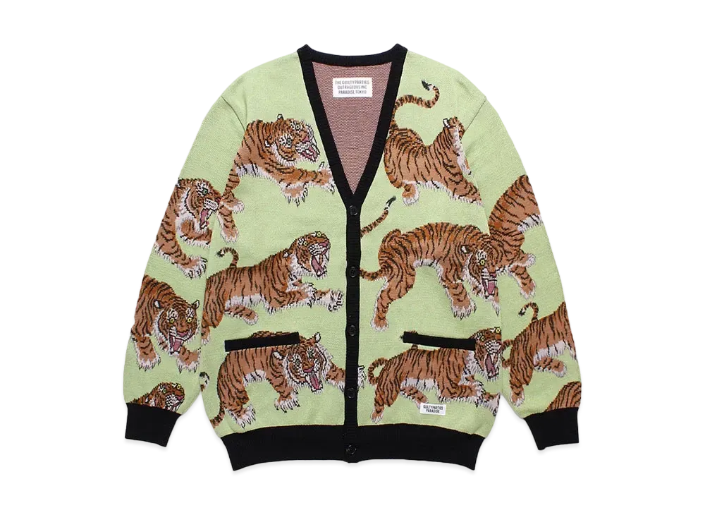 WACKO MARIA Tim Lehi / Jacquard Knit Cardigan "Light Green"