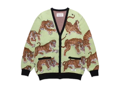 WACKO MARIA Tim Lehi / Jacquard Knit Cardigan "Light Green"