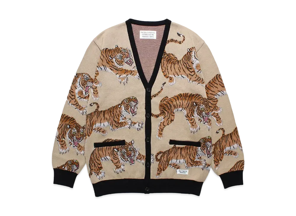 WACKO MARIA Tim Lehi / Jacquard Knit Cardigan "Beige"