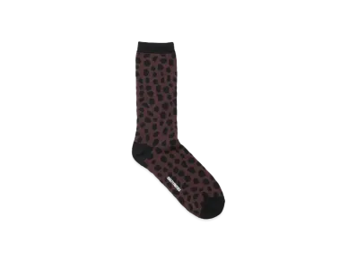 WACKO MARIA Leopard Jacquard Socks "Brown"