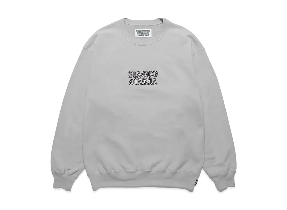 WACKO MARIA Middle Weight Crew Neck Sweat Shirt "Gray"