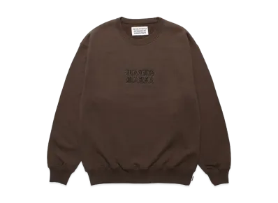 WACKO MARIA Middle Weight Crew Neck Sweat Shirt "Brown"