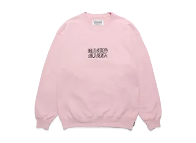 WACKO MARIA Middle Weight Crew Neck Sweat Shirt "Pink"