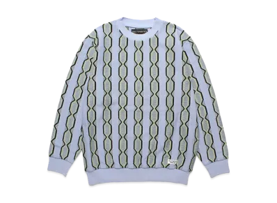 WACKO MARIA Striped Jacquard Knit Sweater (Type-2) "Blue"