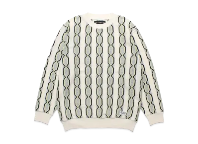 WACKO MARIA Striped Jacquard Knit Sweater (Type-2) "Beige"