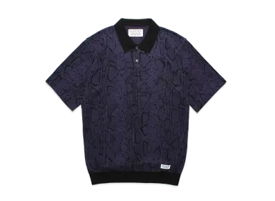 WACKO MARIA Python Jacquard Knit Polo Shirt "Purple"