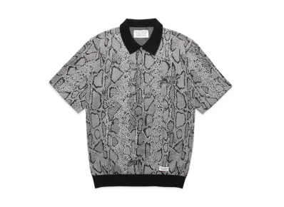 WACKO MARIA Python Jacquard Knit Polo Shirt "Gray"