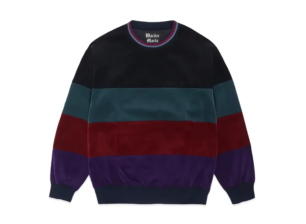 WACKO MARIA Striped Velveteen Pollover Jacket "Navy"