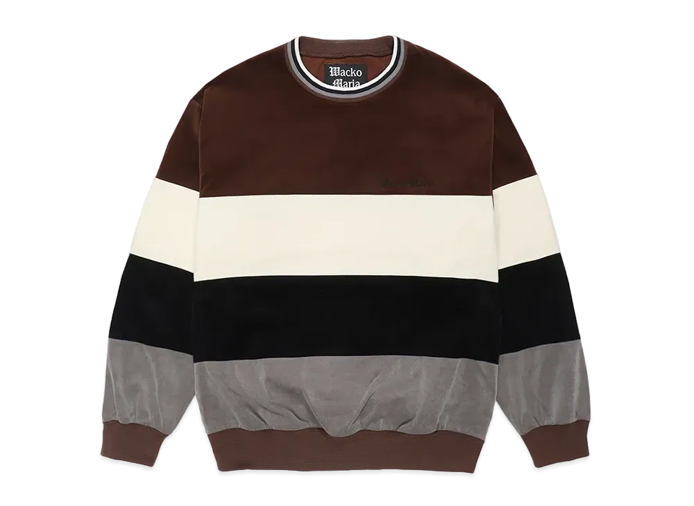 WACKO MARIA Striped Velveteen Pollover Jacket "Brown"