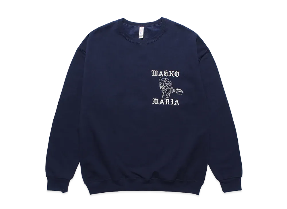 57 Tattoo Studio x WACKO MARIA Sweat Shirt "Navy"