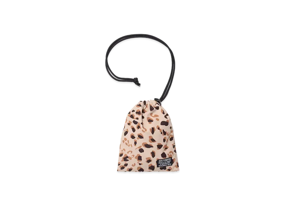 WACKO MARIA Leopard Nylon Shoulder Pouch "Beige"